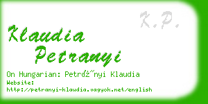klaudia petranyi business card